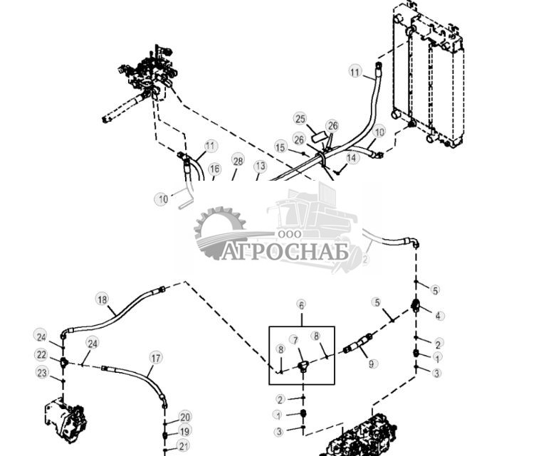 Hydrostatic Bypass Cooler Plumbing, Power Angle Tilt (PAT) - ST879120 30.jpg